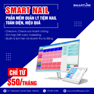Smartlink order quản lý thi thu chi tiệm nail