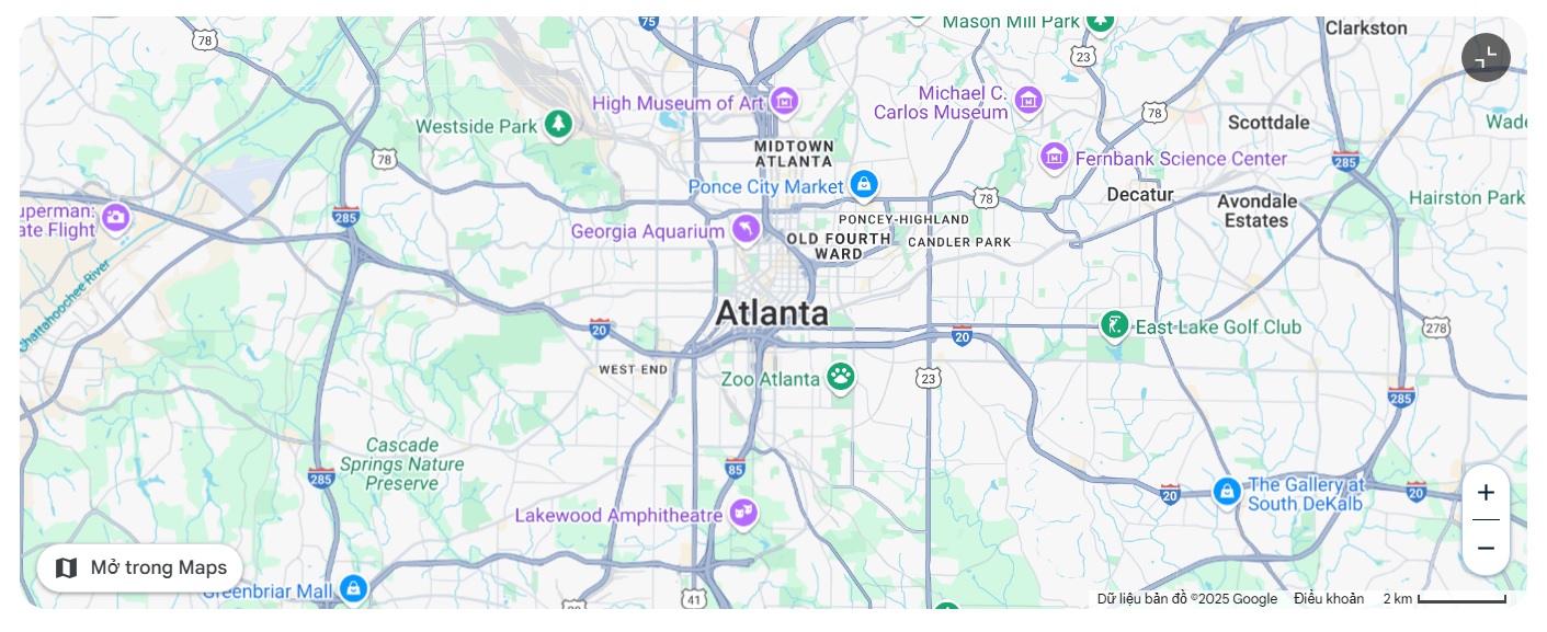 thành phố atlanta maps